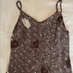 Sienna Sky Brown and White Floral Midi Dress